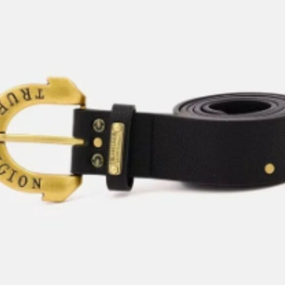 True Religion Botton Down Logo Horseshoe Buck Belt main image 3